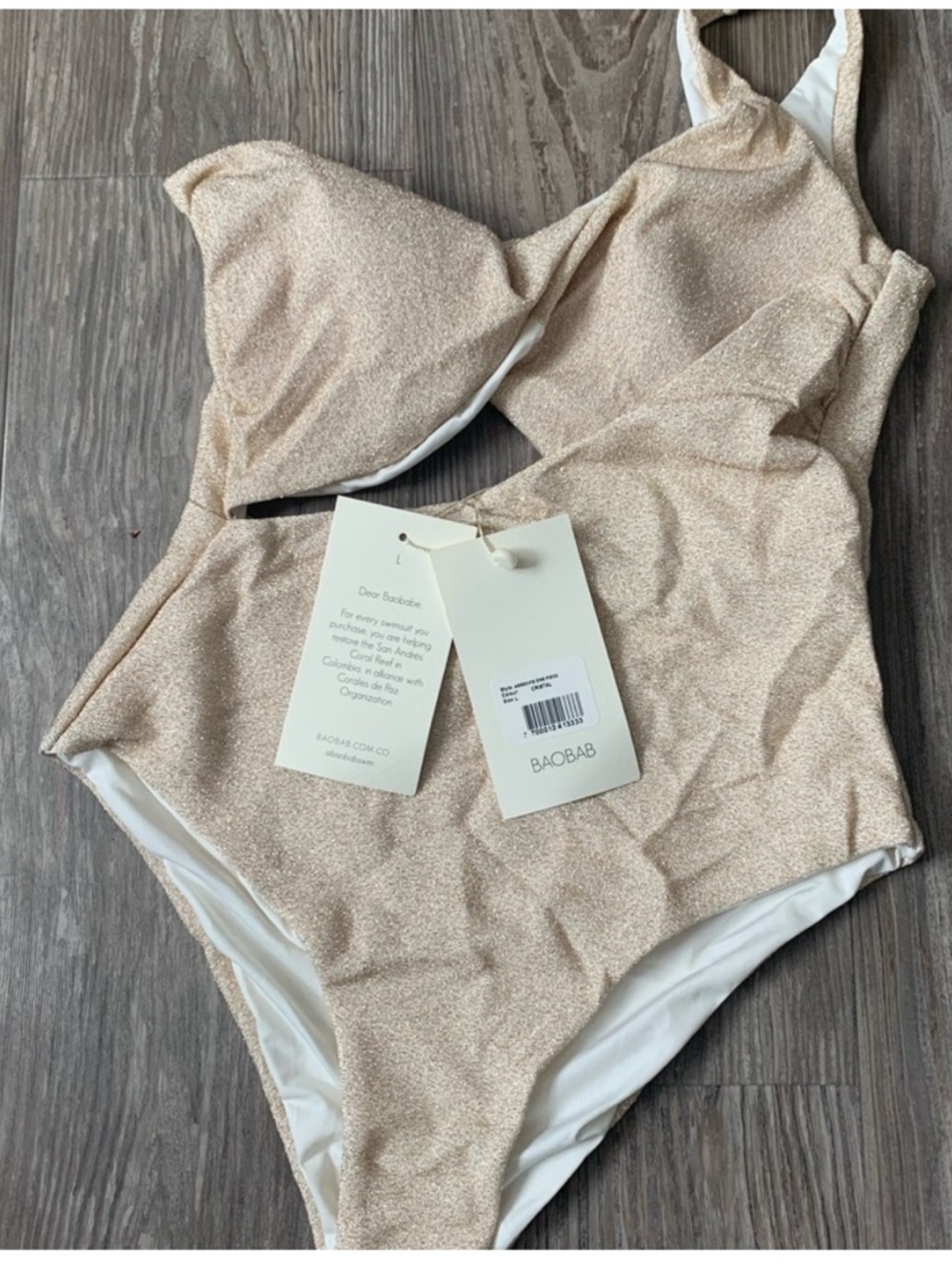 NWT Baobab Collection One-Piece Swimsuit in Shimmery Crystal